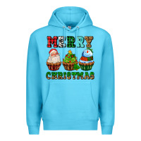 Ocean Blue merry christmas with cupcakes Premium Hoodie - AdoDesignShop