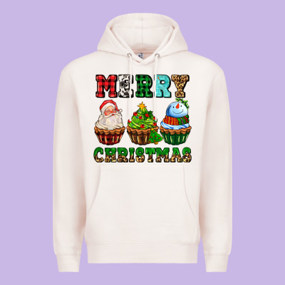 Merry Christmas With Cupcakes Premium Hoodie Designed By Adodesignshop