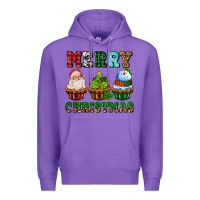 Purple merry christmas with cupcakes Premium Hoodie - AdoDesignShop