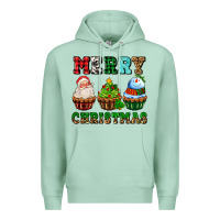 Seafoam merry christmas with cupcakes Premium Hoodie - AdoDesignShop