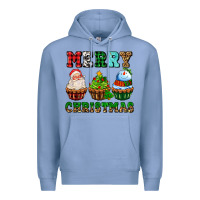 Colony Blue merry christmas with cupcakes Premium Hoodie - AdoDesignShop