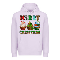 Lilac merry christmas with cupcakes Premium Hoodie - AdoDesignShop