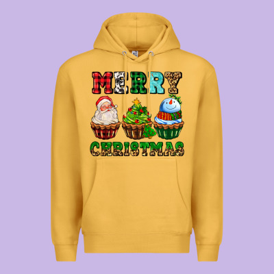 Merry Christmas With Cupcakes Premium Hoodie Designed By Adodesignshop
