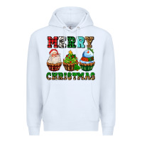 White merry christmas with cupcakes Premium Hoodie - AdoDesignShop