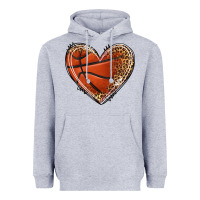 Heather Grey basketball heart Heavyweight Hoodie - texasbilliewilder
