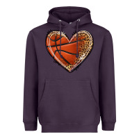 Plum basketball heart Heavyweight Hoodie - texasbilliewilder
