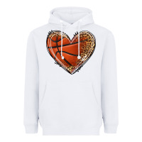 White basketball heart Heavyweight Hoodie - texasbilliewilder