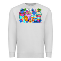 Dove Grey stitch summer coffee cups Premium Sweatshirt - Zillion Design Studio