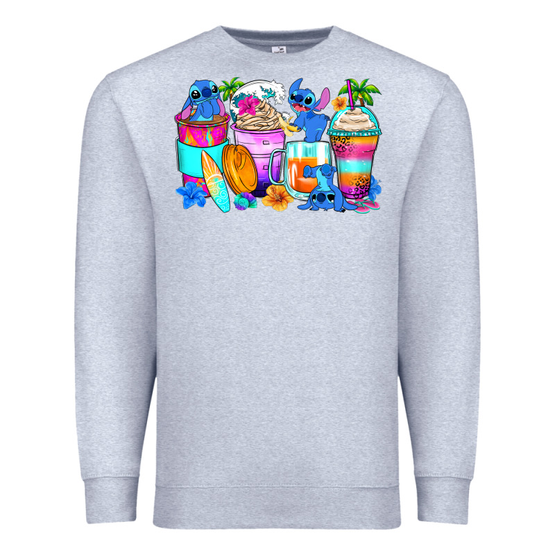 Stitch Summer Coffee Cups Premium Sweatshirt by Zillion Design Studio | Teevron