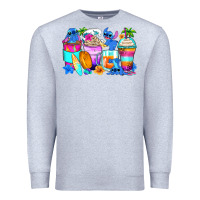 Heather Grey stitch summer coffee cups Premium Sweatshirt - Zillion Design Studio