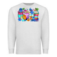 Oatmeal Heather stitch summer coffee cups Premium Sweatshirt - Zillion Design Studio