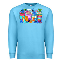 Ocean Blue stitch summer coffee cups Premium Sweatshirt - Zillion Design Studio