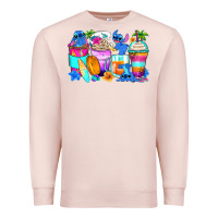 Pale Pink stitch summer coffee cups Premium Sweatshirt - Zillion Design Studio