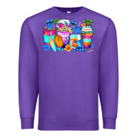 Purple stitch summer coffee cups Premium Sweatshirt - Zillion Design Studio