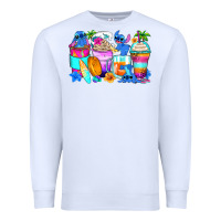 White stitch summer coffee cups Premium Sweatshirt - Zillion Design Studio