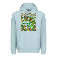 Blue Mist I don't need luck I've got Jesus Premium Hoodie - Jasminsmagicworld