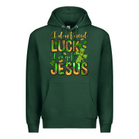 Sports Green I don't need luck I've got Jesus Premium Hoodie - Jasminsmagicworld