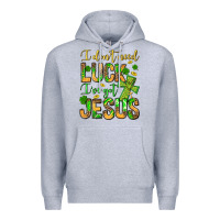 Heather Grey I don't need luck I've got Jesus Premium Hoodie - Jasminsmagicworld