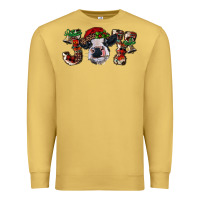Antique Gold christmas joy with heifer cow Premium Sweatshirt - RanaPortraitStore
