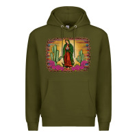 Army Green western our lady of guadalupe Premium Hoodie - JahusDesignShop
