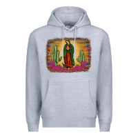 Heather Grey western our lady of guadalupe Premium Hoodie - JahusDesignShop