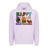Lilac happy hallothanksmas with cupcakes Premium Hoodie - AdoDesignShop