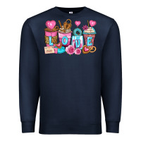 Navy valentine's day coffee cups Premium Sweatshirt - Zillion Design Studio
