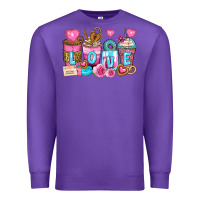 Purple valentine's day coffee cups Premium Sweatshirt - Zillion Design Studio