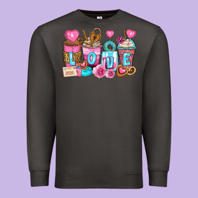 Valentine's Day Coffee Cups Premium Sweatshirt Designed By Zillion Design Studio
