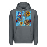 Rock american star and sunflower seamless  pattern Premium Hoodie - BundleAndBundleShop