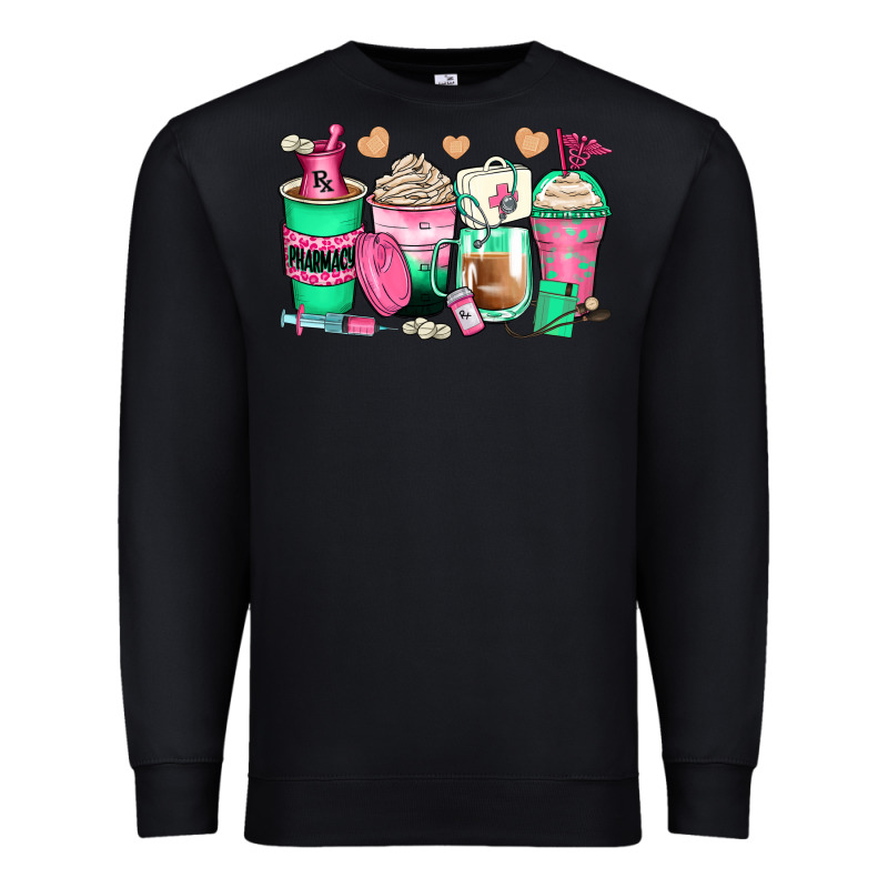 Pharmacy Coffee Cups Premium Sweatshirt by Zillion Design Studio | Teevron