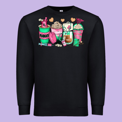 Pharmacy Coffee Cups Premium Sweatshirt Designed By Zillion Design Studio