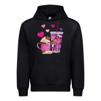 Black valentines day heart coffe Urban Hoodie - AdoDesignShop