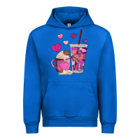 Cobalt valentines day heart coffe Urban Hoodie - AdoDesignShop