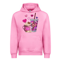 Fuchsia Pink valentines day heart coffe Urban Hoodie - AdoDesignShop