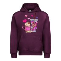 Mauve Wine valentines day heart coffe Urban Hoodie - AdoDesignShop