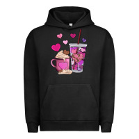 Pigment Black valentines day heart coffe Urban Hoodie - AdoDesignShop