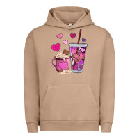 Pigment Burro valentines day heart coffe Urban Hoodie - AdoDesignShop