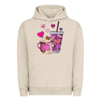 Pigment French Oak valentines day heart coffe Urban Hoodie - AdoDesignShop