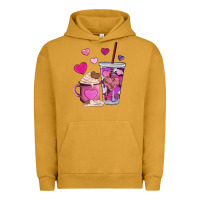 Pigment Peanut Butter valentines day heart coffe Urban Hoodie - AdoDesignShop