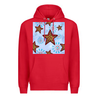 Red 4th of july leopard star seamless pattern Premium Hoodie - BundleAndBundleShop