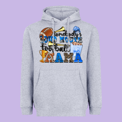 Somebody's Loud Mouth Football Mama Heavyweight Hoodie Designed By Zillion Design Studio