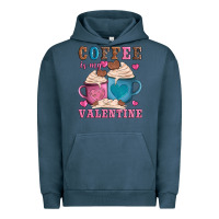 Pigment Midnight Navy valentines day coffe is my valentine Urban Hoodie - AdoDesignShop