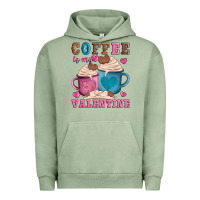 Pigment Oil Green valentines day coffe is my valentine Urban Hoodie - AdoDesignShop