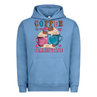 Pigment Pebble Blue valentines day coffe is my valentine Urban Hoodie - AdoDesignShop