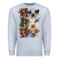 Heather Grey hohoho cows Premium Sweatshirt - RanaPortraitStore
