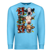 Ocean Blue hohoho cows Premium Sweatshirt - RanaPortraitStore