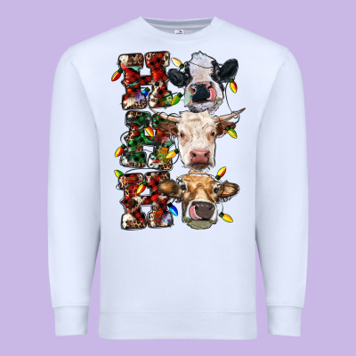 Hohoho Cows Premium Sweatshirt Designed By Ranaportraitstore
