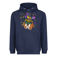 Navy mardi gras  mask beagle Heavyweight Hoodie - RanaPortraitStore