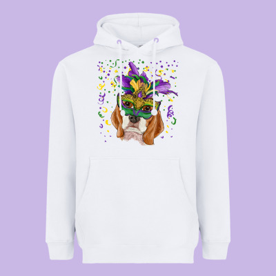 Heavyweight Hoodie mardi gras  mask beagle